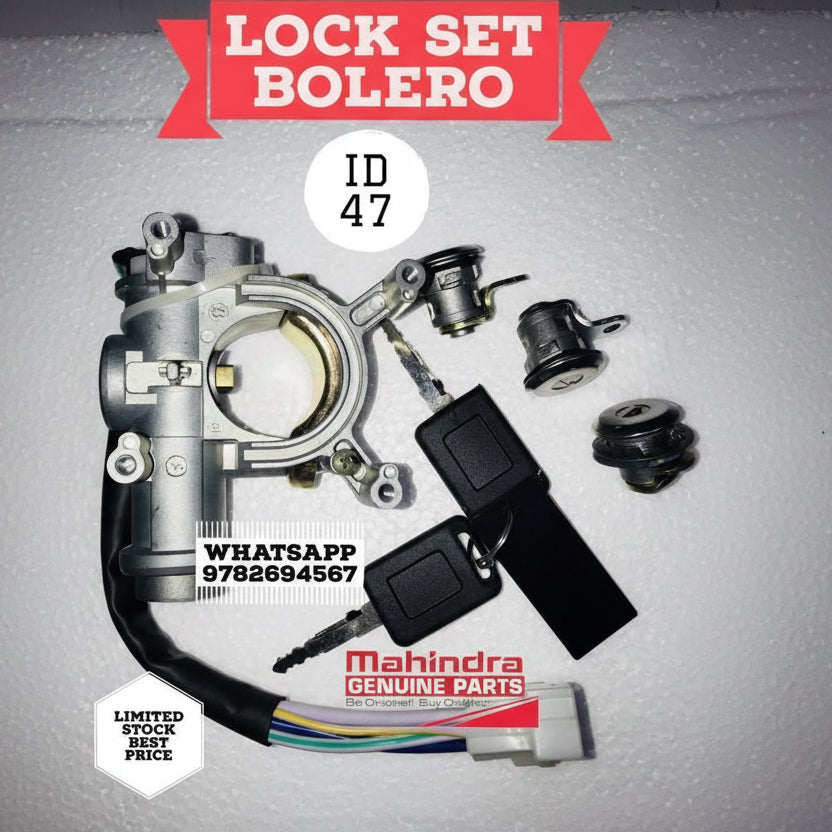 Mahindra Bolero & Bolero Pik-Up Ignition Switch Lock Set | ID47 Key