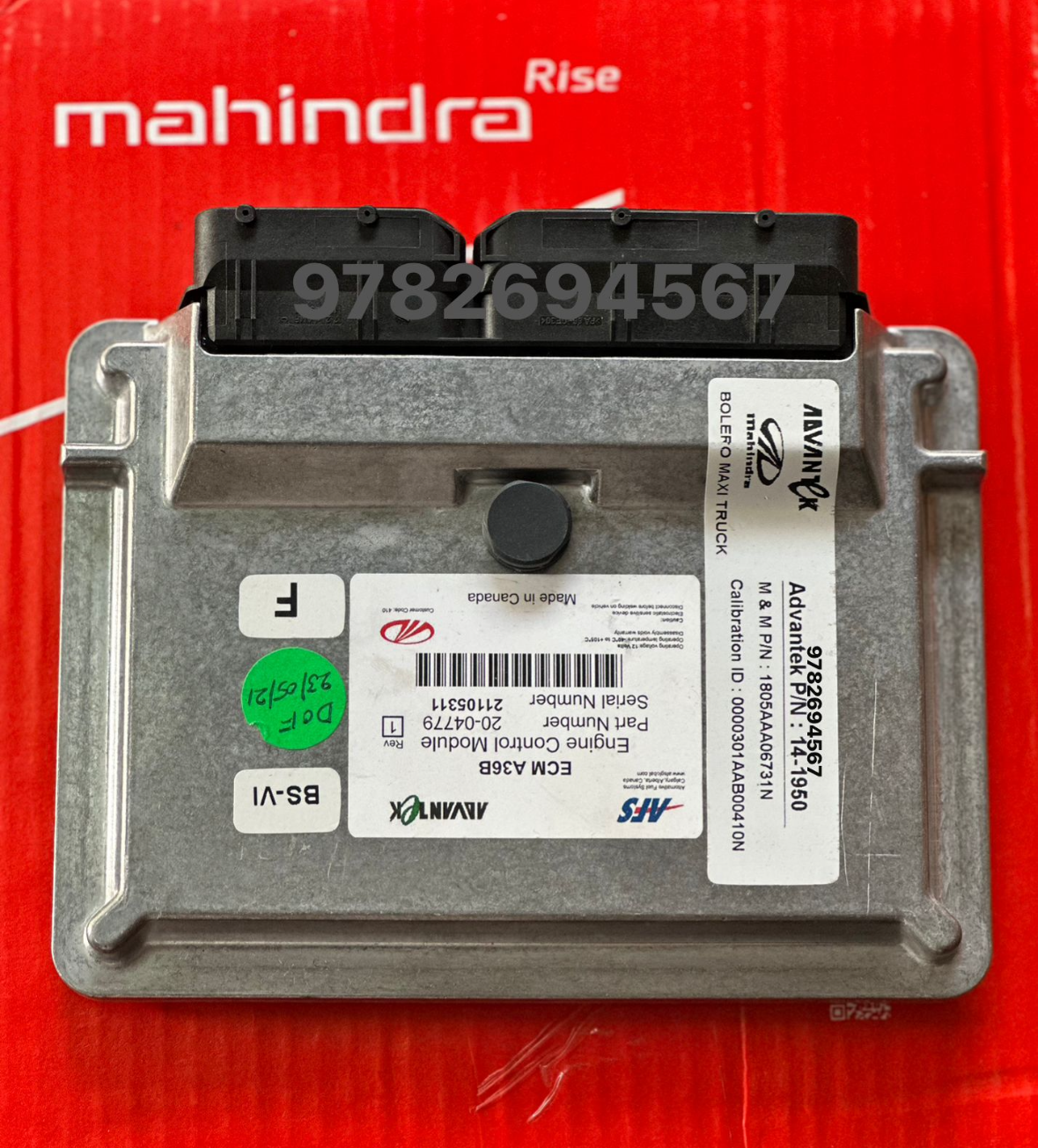 Mahindra Bolero Pik-Up CNG BS6 ECM (ECU) | OEM Part No. 1805AAA06731N