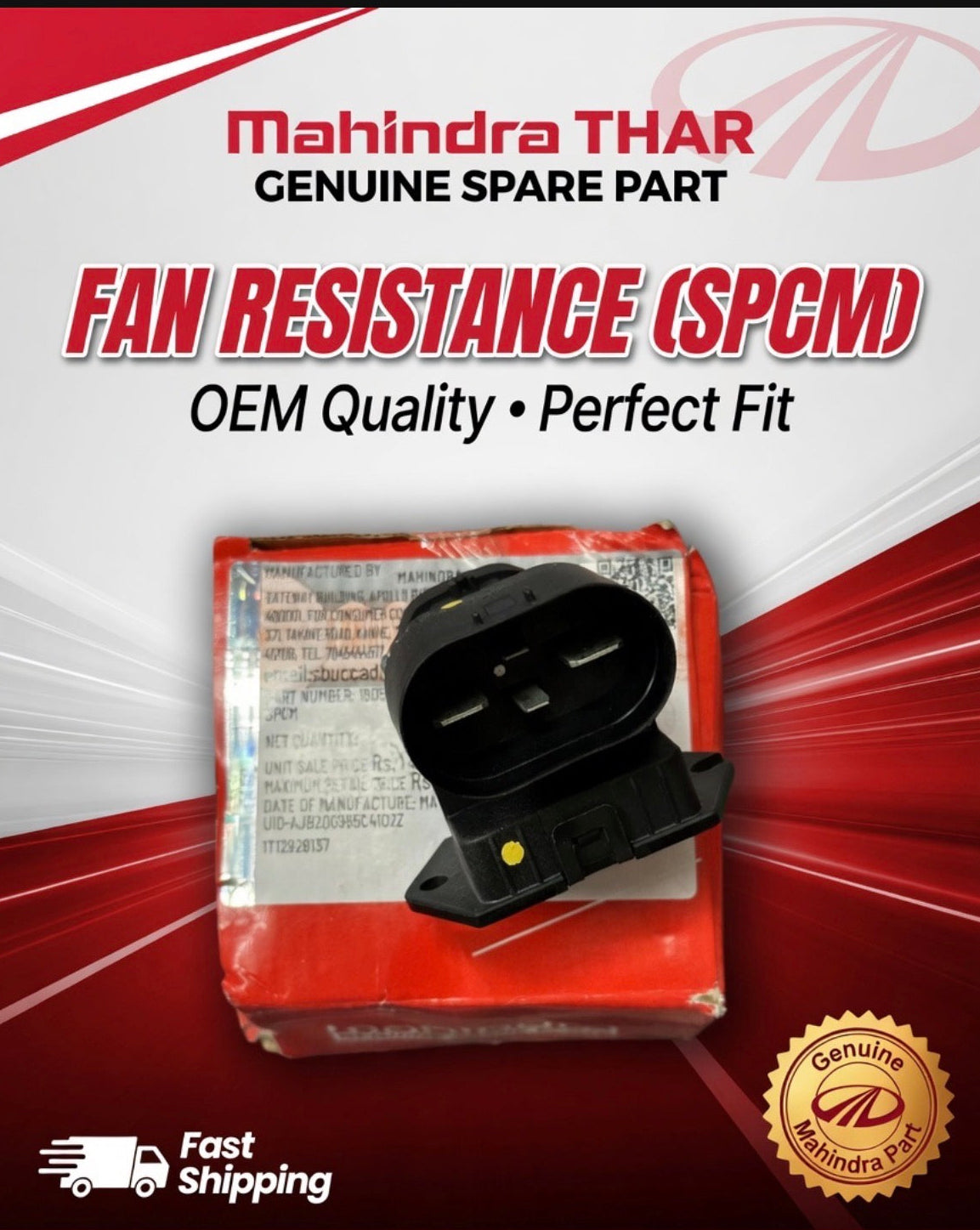 Mahindra Thar BS6 Radiator Fan Resistor
