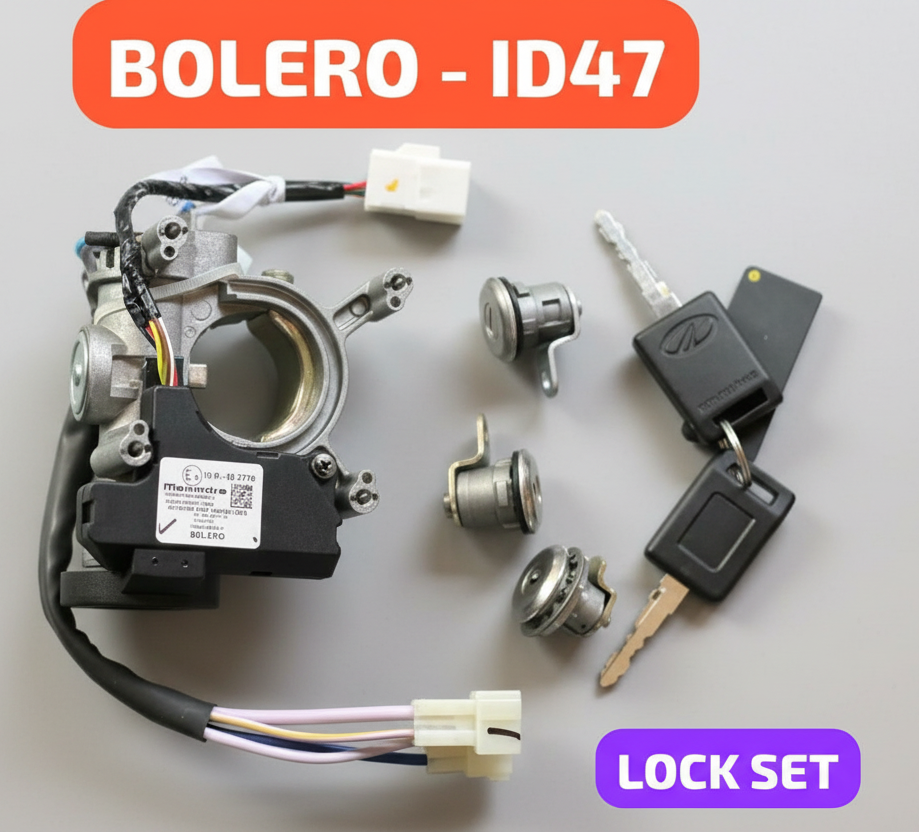 Mahindra Bolero & Bolero Pickup Lock Set ID47 with Immobilizer