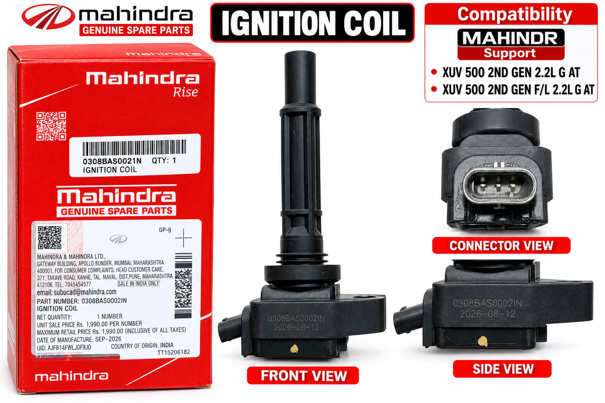 Mahindra XUV500 Petrol Ignition Coil | Genuine Mahindra Product | 0308BAS00021N