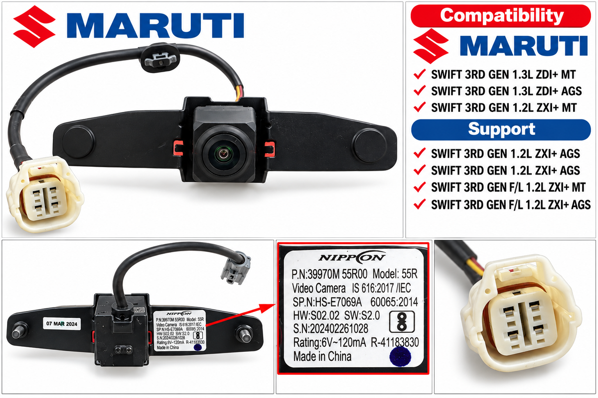 Maruti Suzuki Swift 3rd Generation Reverse Camera | Rear View Parking Camera