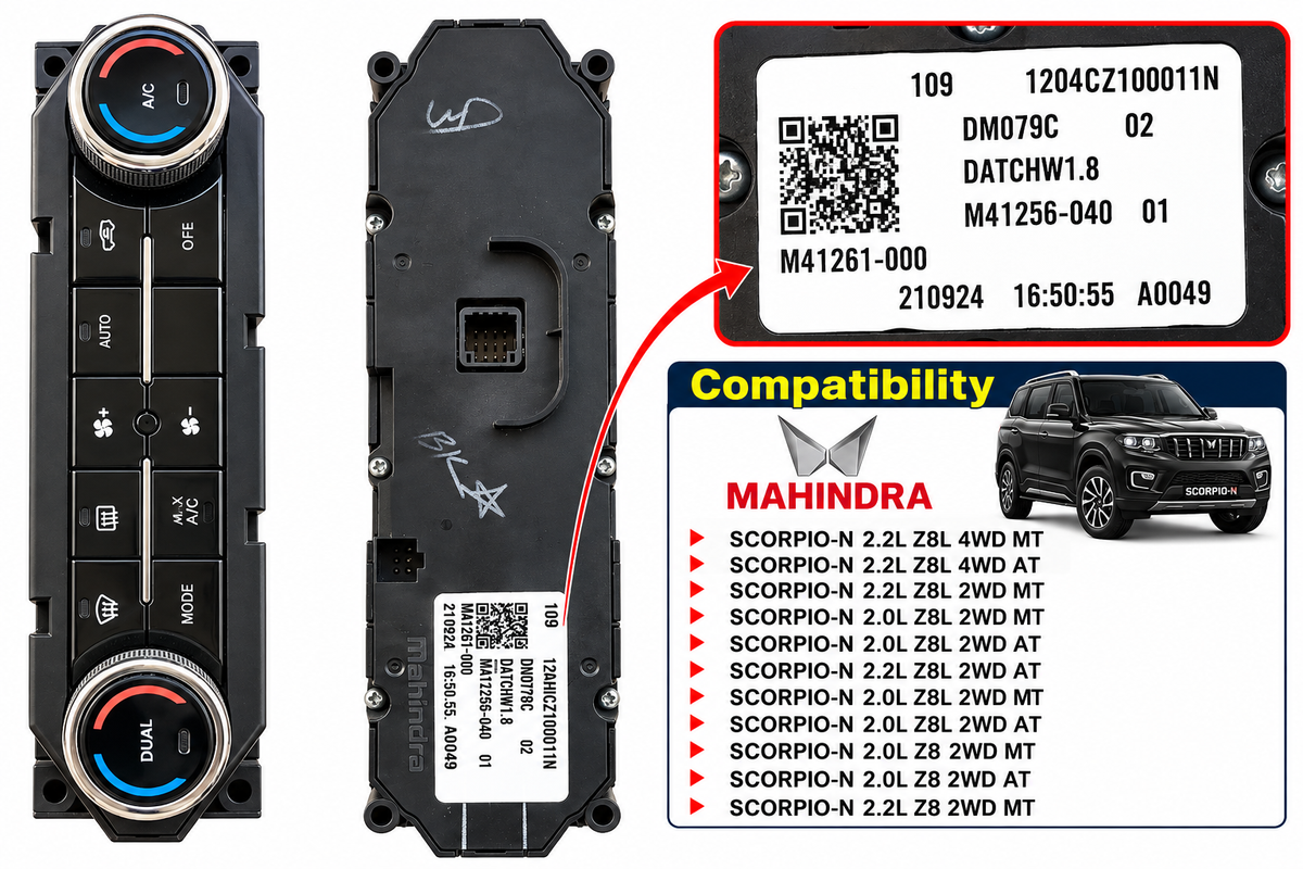 Mahindra Scorpio N AC Control Panel | 1204CZ100011N